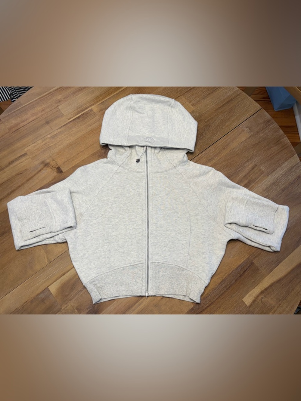 Lululemon Heather Gray Cropped Zip Hoodie